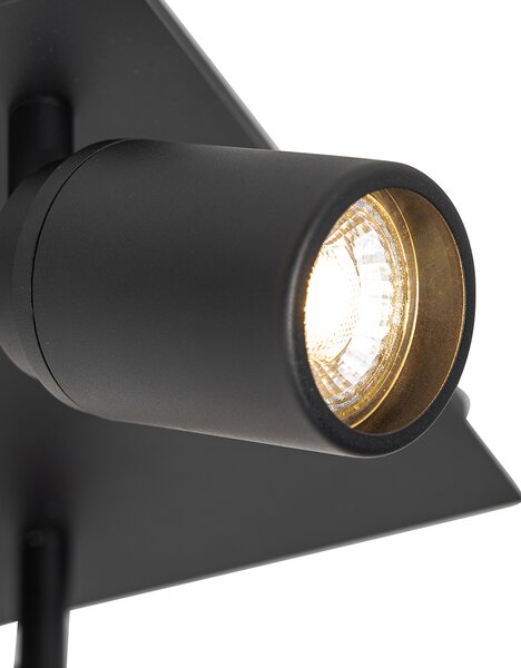 Spotlight inteligent pentru baie negru pătrat IP44 cu 3 GU10 Wifi - Ducha