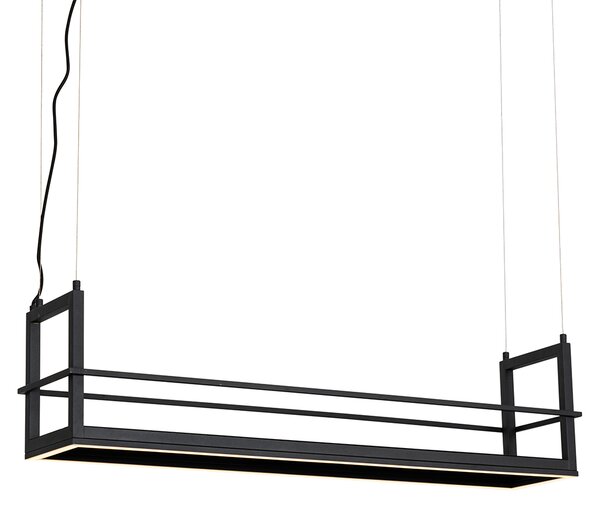 Lampă suspendată neagră cu raft incluzând LED cu dimmer pe 3 trepte - Cage Rack