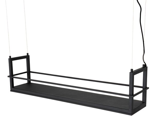 Lampă suspendată neagră cu raft incluzând LED cu dimmer pe 3 trepte - Cage Rack