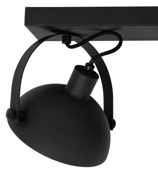 Plafoniera industriala neagra cu auriu cu 2 lumini reglabile - Magnax
