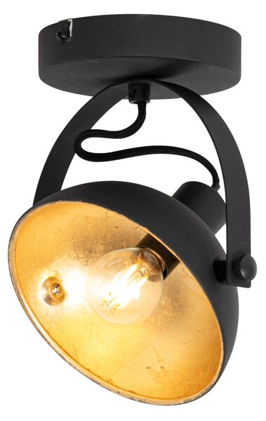 Plafoniera industriala neagra cu auriu 15 cm ajustabila - Magnax