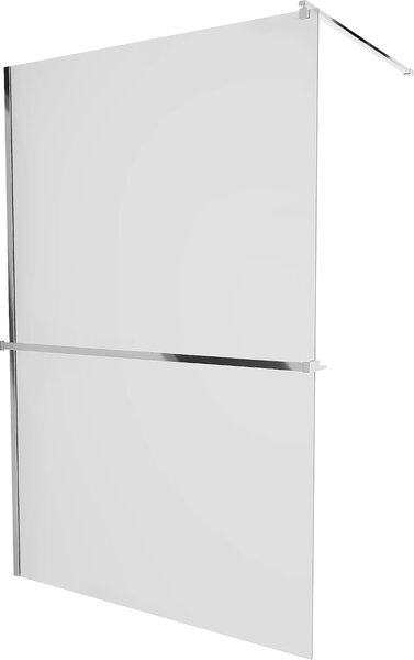 Mexen Kioto+, paravan de duș cu poliță și suport pentru prosoape 140 x 200 cm, sticlă mată 8 mm, profil cromat, 800-140-121-01-30