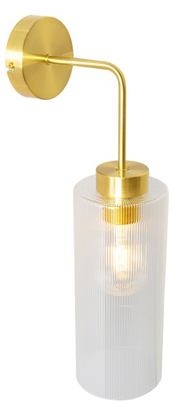 Aplică de perete Art Deco aurie cu sticlă - Laura