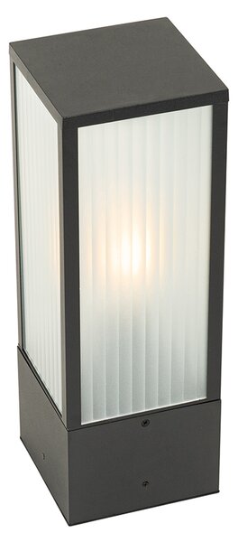 Lampă de podea inteligentă de exterior neagră cu sticlă canelată 40 cm incl. WiFi A60 - Charlois