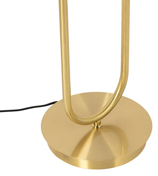 Lampă de podea Art Deco aurie cu sticlă 2 lumini - Laura