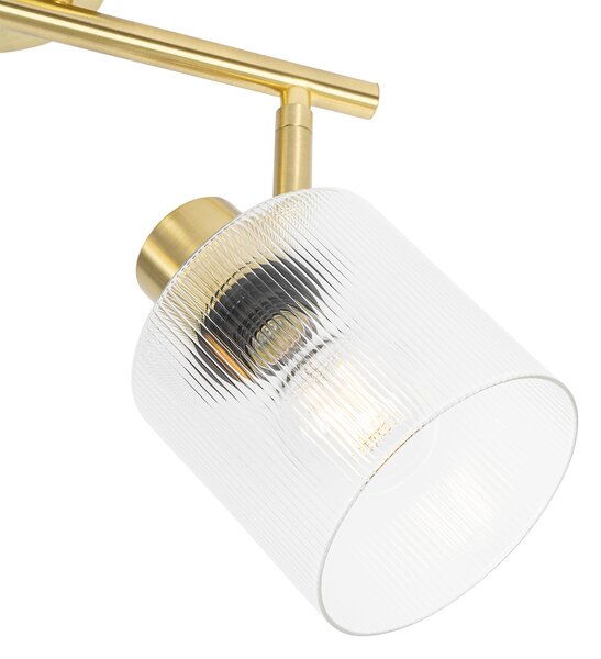 Spotlight de plafon auriu cu sticlă 2 lumini reglabil - Laura