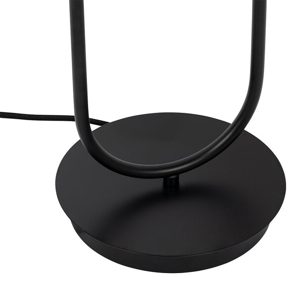 Lampă de masă Art Deco neagră cu sticlă fumurie cu 2 lumini - Laura