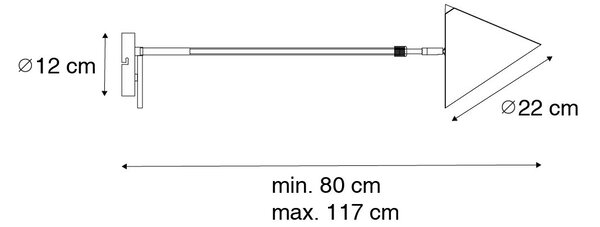 Lampa de perete de design galbenă reglabilă - Triangolo