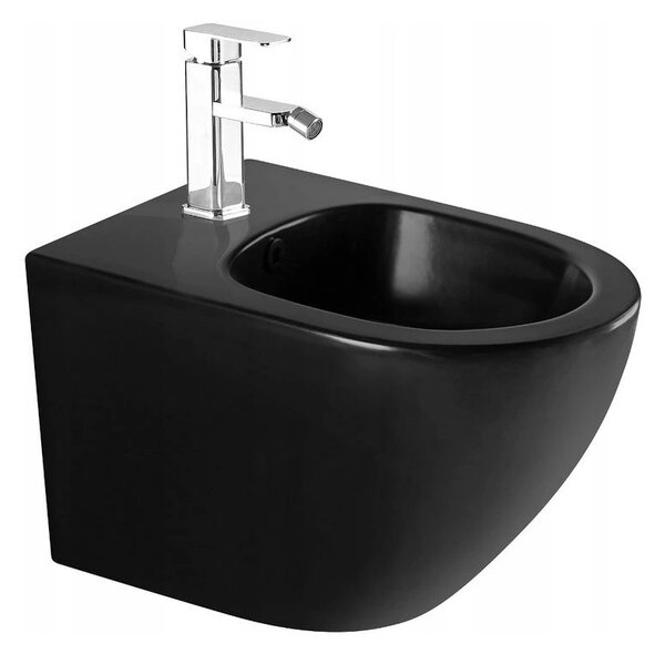 Bol suspendat Mexen LENA Rimless cu scaun + bideu suspendat, 48 x 36 cm, negru, 35224885 + 30220185