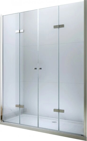 Mexen Lima Duo, usa de dus plianta pentru deschidere 140 cm, sticla transparenta 6 mm, profil cromat, LIMA DUO DOOR 140