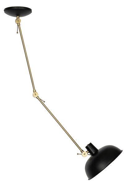 Plafoniera retro neagră cu bronz - Milou