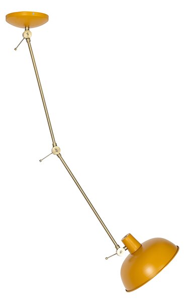 Plafoniera retro galbenă cu bronz - Milou
