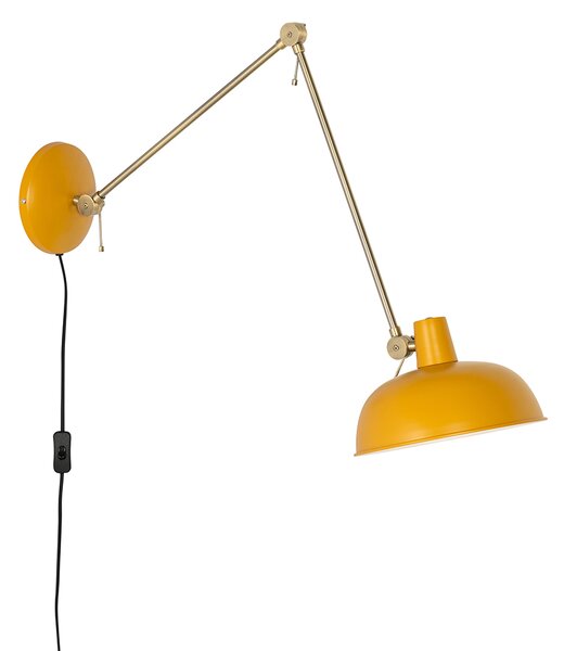 Lampă de perete inteligentă galbenă cu bronz, inclusiv Wifi P45 - Milou