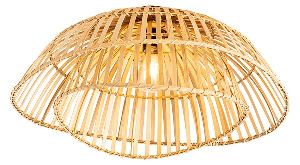 Plafoniera orientala neagra cu bambus natural 62 cm - Pua