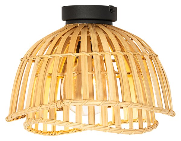 Plafoniera orientală neagră cu bambus natural 30 cm - Pua