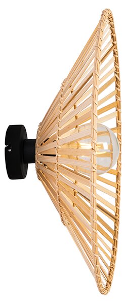 Lampă de perete orientală neagră cu bambus natural - Pua