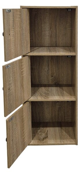Dulap cu 3 usi, Wirdia, Stejar, 24x30.5x71.5 cm
