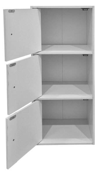 Dulap cu 3 usi, Wirdia, Alb, 24x30.5x71.5 cm