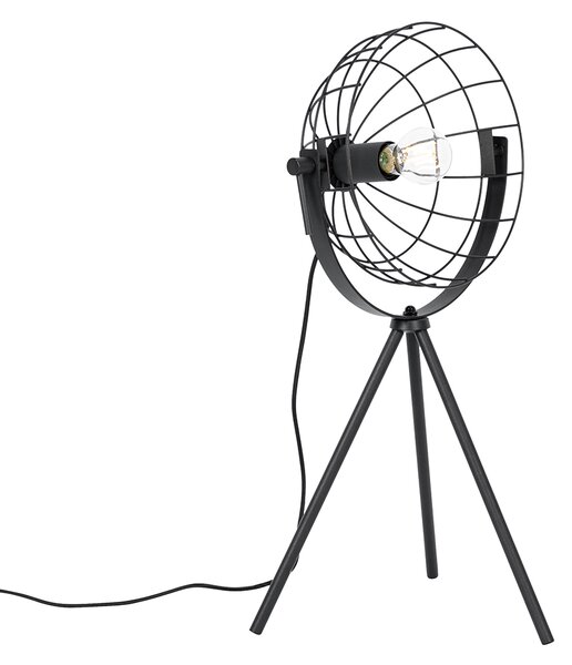 Lampă de masă industrială cu trepied negru reglabil - Hanze