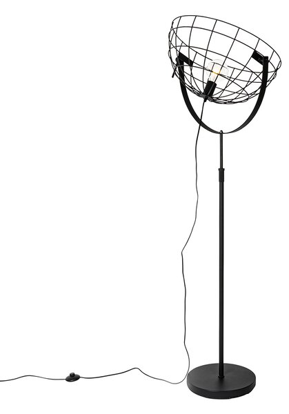 Lampă de podea industrială neagră 50 cm reglabilă - Hanze
