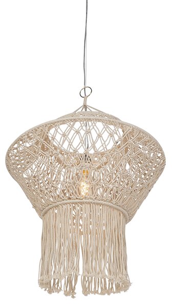 Lampă suspendată rustică Macramé 90 cm - String