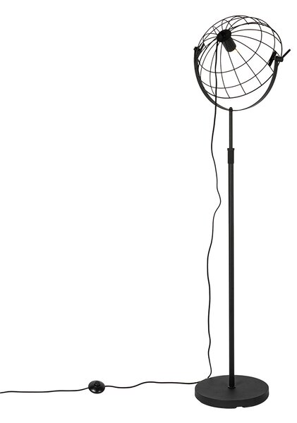 Lampă de podea industrială neagră 35 cm reglabilă - Hanze