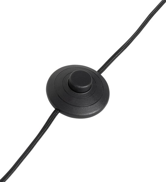 Lampă de podea orientală din bambus cu negru - Yvonne
