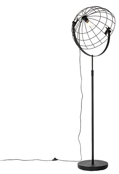Lampă de podea industrială neagră 50 cm reglabilă - Hanze