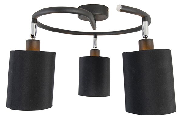 Plafoniera moderna neagra cu 3 lumini - Lofty