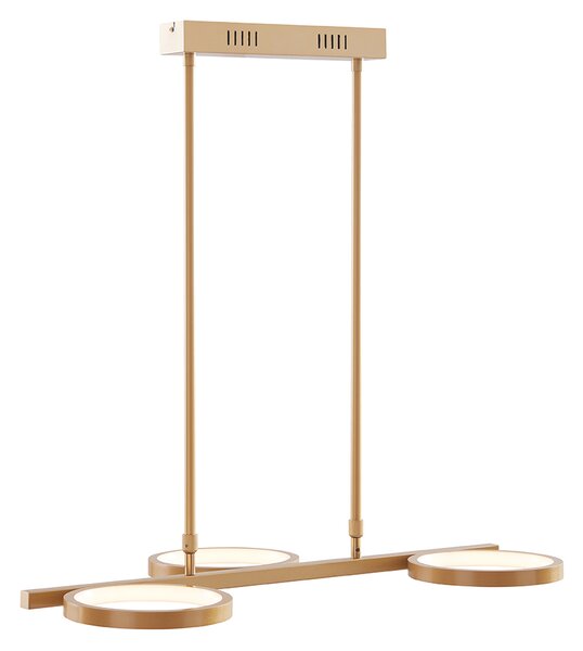 Lampă modernă cu pandantiv aurie, inclusiv LED, reglabilă în 3 trepte, 3 lumini - Vivé