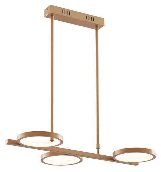 Lampă modernă cu pandantiv aurie, inclusiv LED, reglabilă în 3 trepte, 3 lumini - Vivé