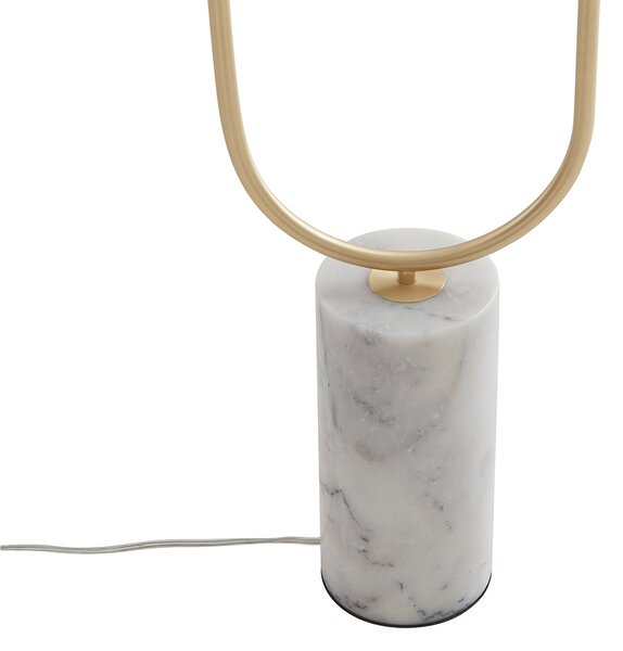 Lampă de podea Art Deco din alamă cu sticlă transparentă cu 2 lumini - Rid