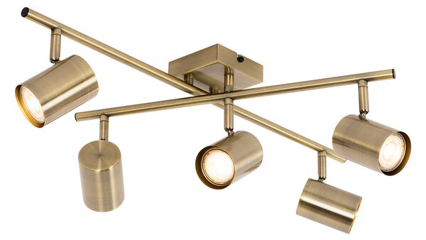 Plafoniera moderna bronz 5 lumini reglabile dreptunghiulara - Jeana