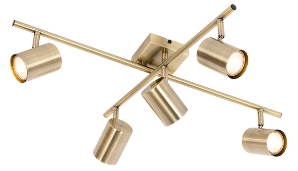 Plafoniera moderna bronz 5 lumini reglabile dreptunghiulara - Jeana