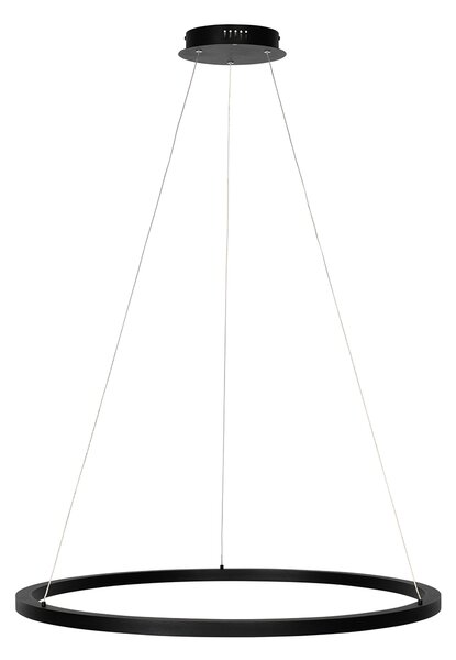 Lampă suspendată neagră 80 cm cu LED inclus, reglabil în 3 trepte - Girello