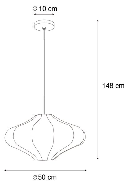 Plafoniera suspendată de design Mătase albă 50 cm - Plu