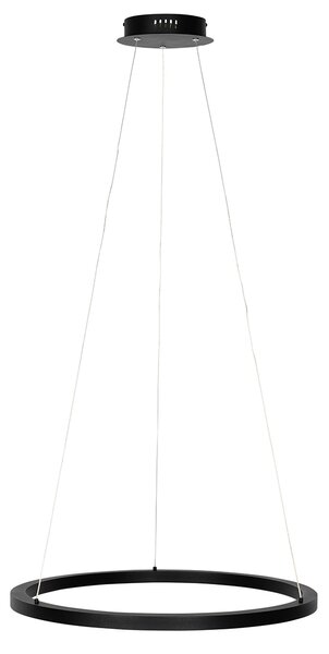 Lampă suspendată neagră 60 cm cu LED inclus, reglabil în 3 trepte - Girello