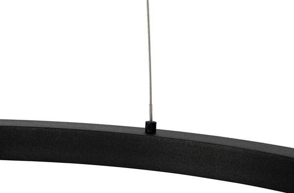Lampă suspendată neagră 60 cm cu LED inclus, reglabil în 3 trepte - Girello
