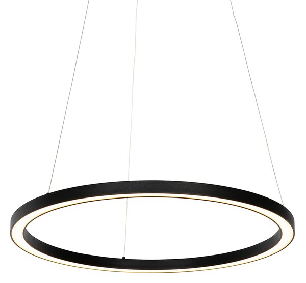 Lampă suspendată neagră 60 cm cu LED inclus, reglabil în 3 trepte - Girello