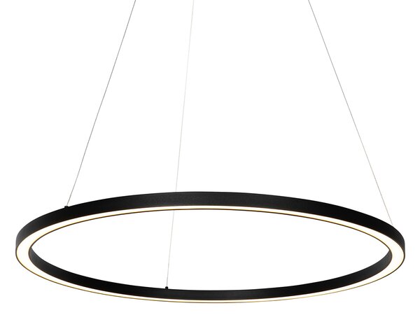 Lampă suspendată neagră 80 cm cu LED inclus, reglabil în 3 trepte - Girello