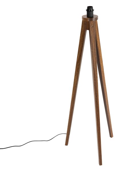 Lampă de podea rustică cu trepied din lemn de nuc - Tripod Classic