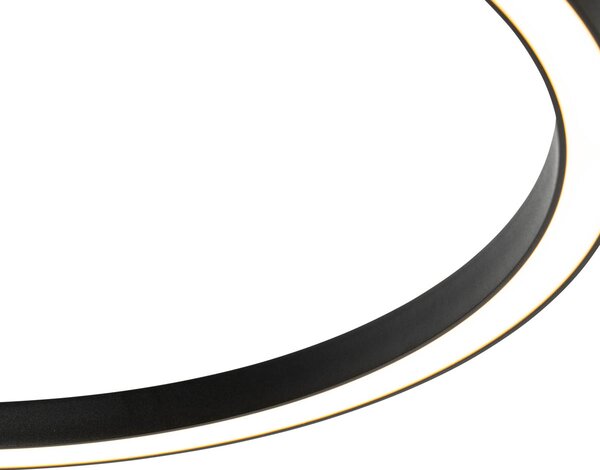 Lampă suspendată inteligentă neagră 60 cm cu LED și RGBW - Girello
