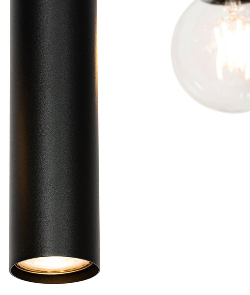 Lampă suspendată de design neagră ovală cu 7 lumini - Tuba
