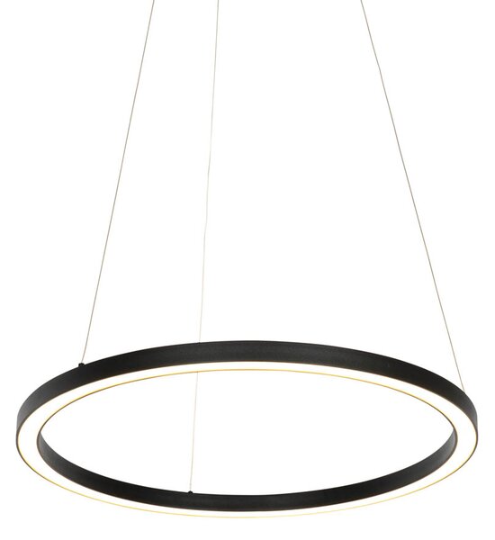 Lampă suspendată inteligentă neagră 60 cm cu LED și RGBW - Girello