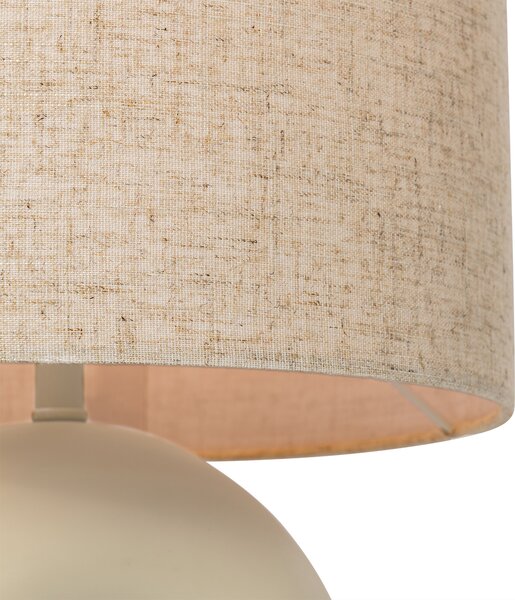 Lampa de masă de design bej cu abajur din in bej - Lotti