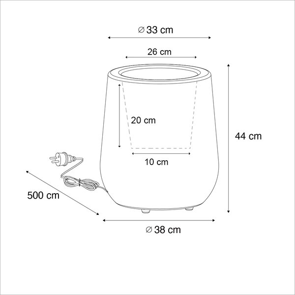 Lampă de podea pentru exterior ghiveci alb IP44 - Flowerpot