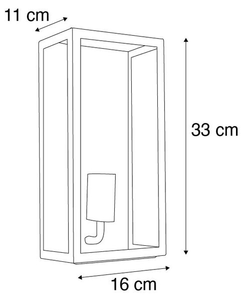 Lampă de perete exterioară industrială verde închis cu sticlă IP44 - Rotterdam