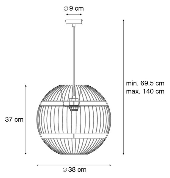 Lampă modernă suspendată neagră 38 cm - Sphaera