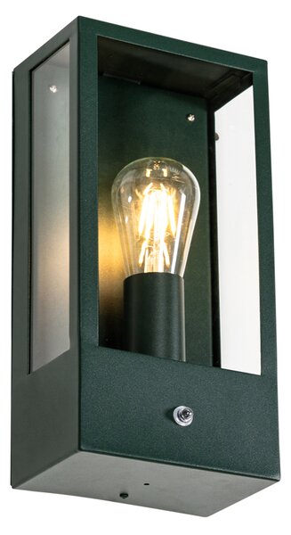 Aplică de perete exterioară verde închis cu senzor de amurg IP44 - Rotterdam