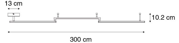 Plafoniera neagra 300 cm incluzând LED cu 3 trepte de luminozitate reglabilă - Annuschka